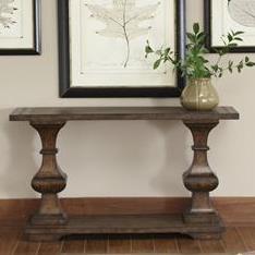 Pedestal sofa outlet table